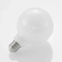 LED-pære E27 8W 2.700K G95 Globe, dæmpbar, opal