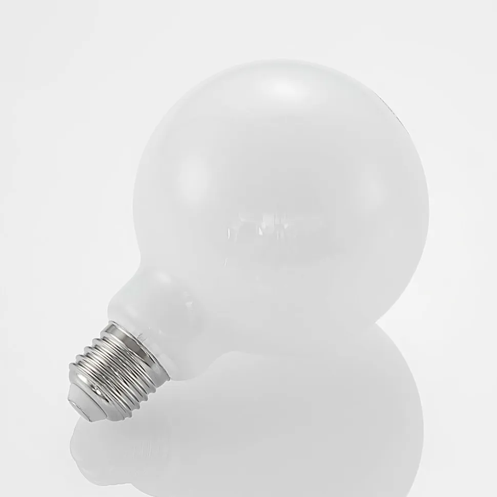 LED-pære E27 8W 2.700K G95 Globe, dæmpbar, opal