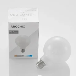 LED-pære E27 8W 2.700K G95 Globe, dæmpbar, opal