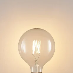 LED-pære E27 8W 2.700K G125 Globe, glødetråd, klar