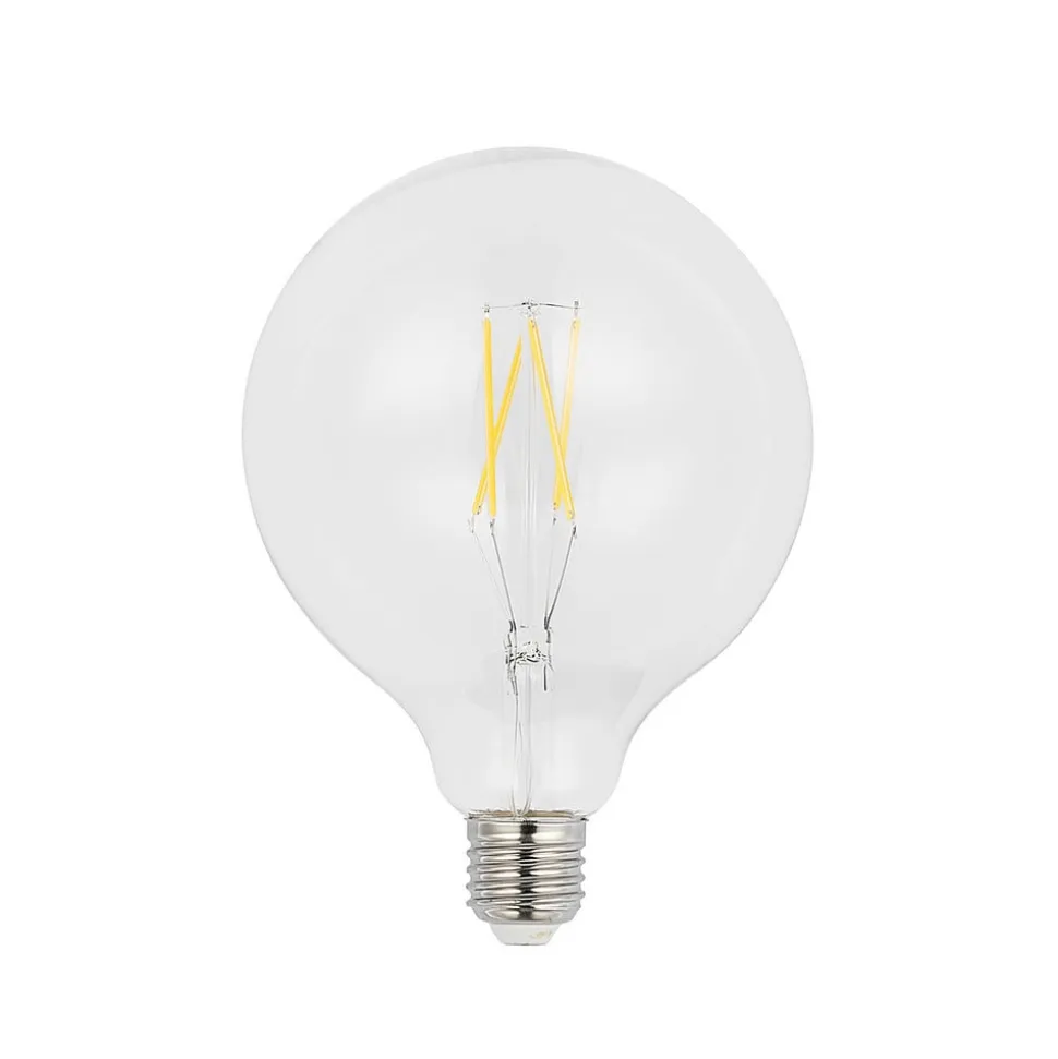 LED-pære E27 6W 2.700K G125 Globe, glødetråd, klar