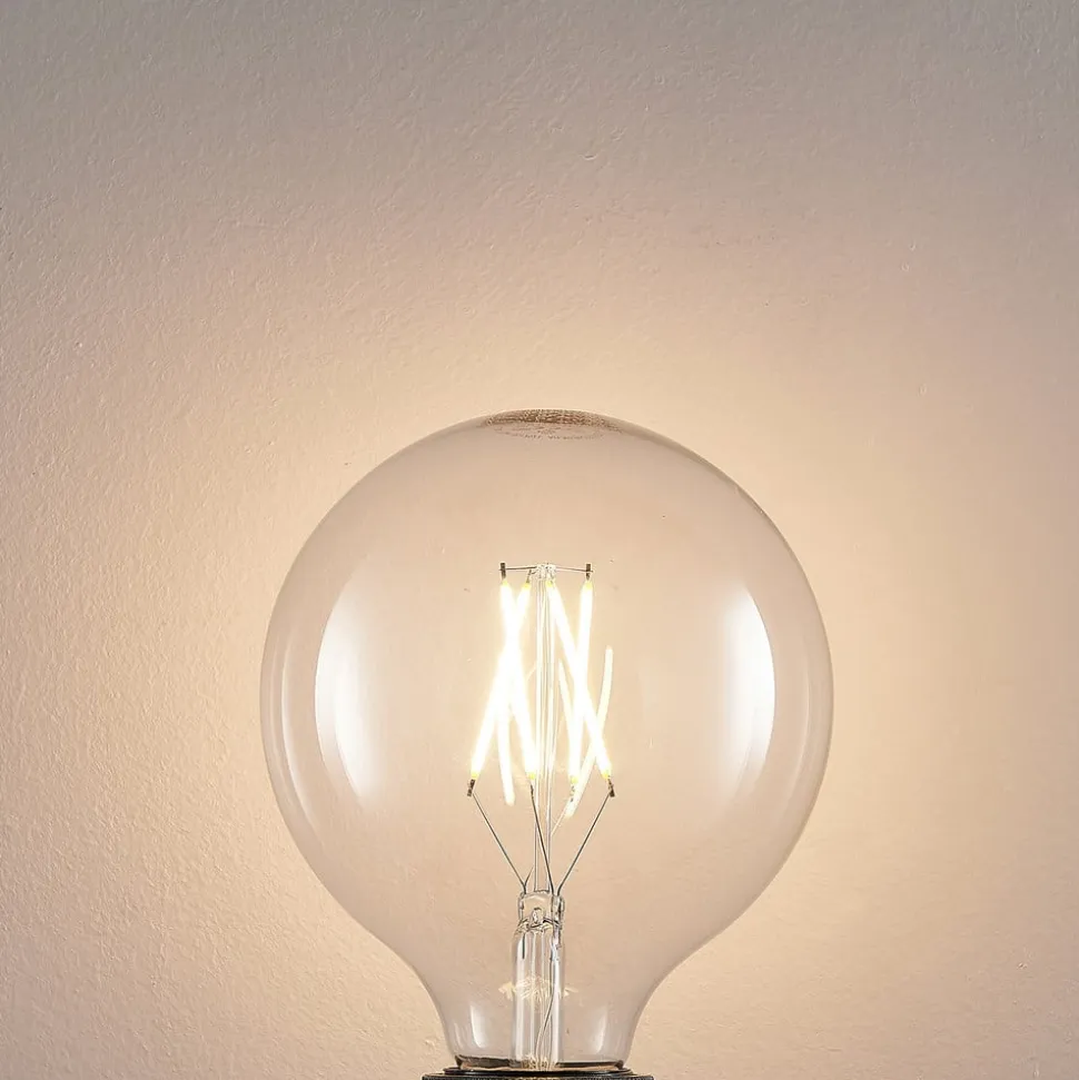 LED-pære E27 6W 2.700K G125 Globe, glødetråd, klar