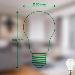 LED-pære E27 5W klar 3000K 1055 lm energiklasse 2er