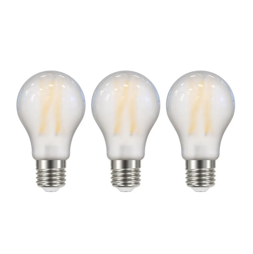 LED-pære Filament mat E27 A60 3,8W 2700K 806 lm 3er