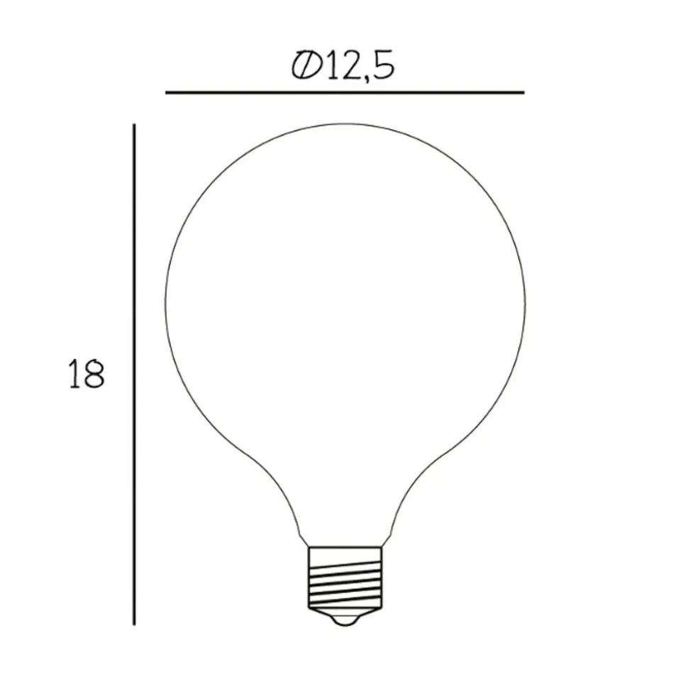 LED-pære Globe, E27, Ø 12,5 cm, mat, 5 W, 2.200 K