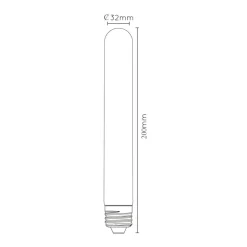 LED-rørpære E27 T32 5W 2,200K dæmpbar 20cm
