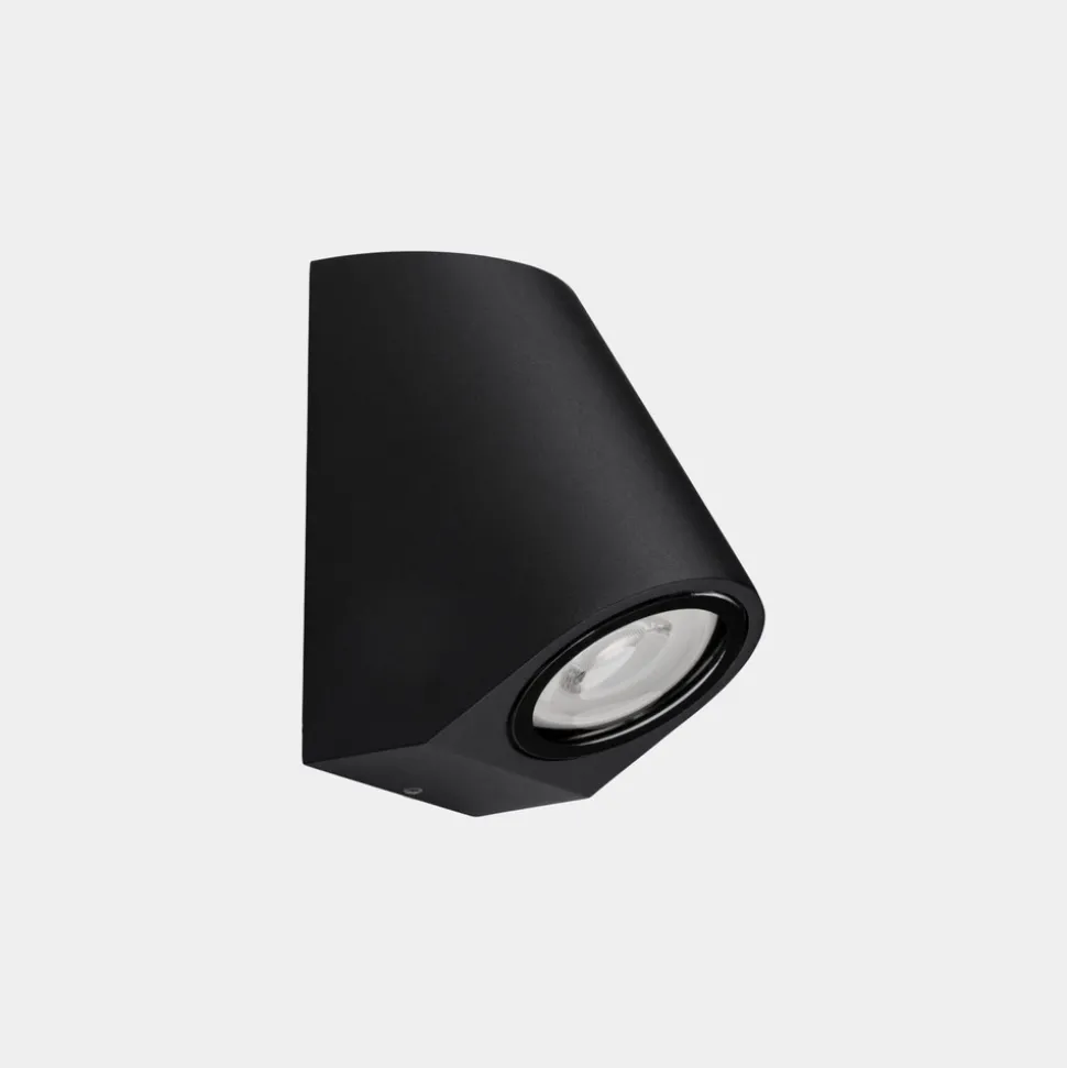 LEDS-C4 Eko skrå udendørs væglampe, sort, bredde 7 cm