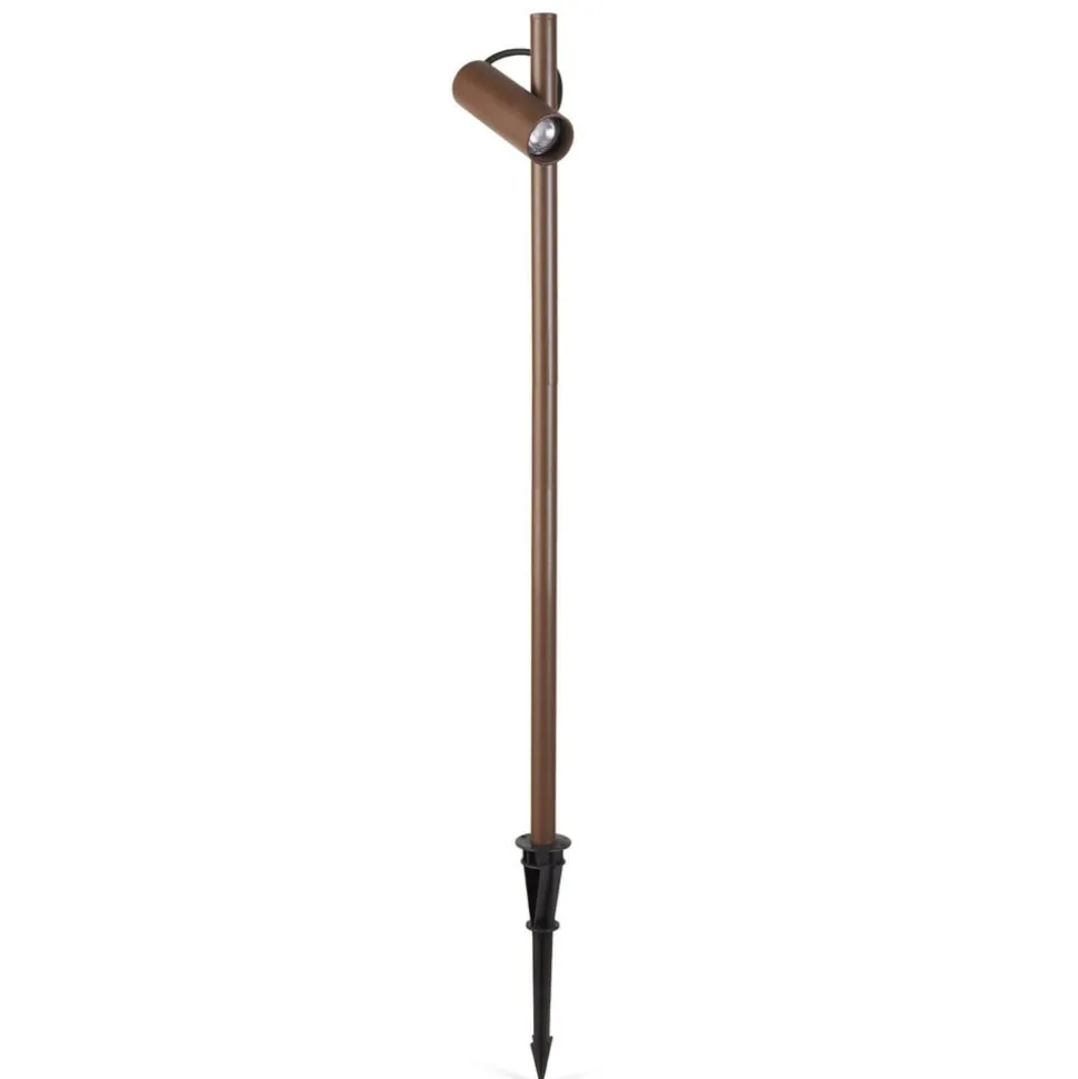 LEDS-C4 Juncus LED-spot med jordspyd, brun, 3.000 K