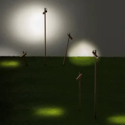 LEDS-C4 Juncus LED-spot med jordspyd, brun, 3.000 K
