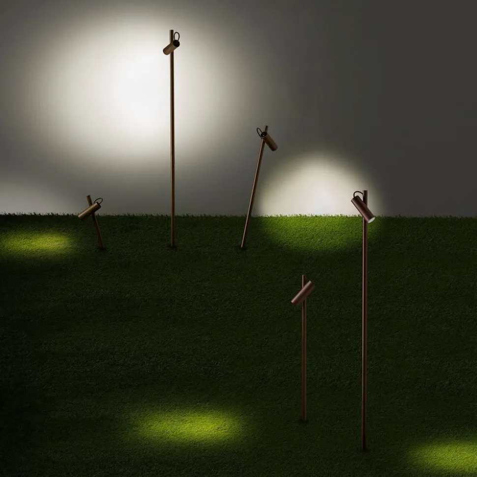 LEDS-C4 Juncus LED-spot med jordspyd, brun, 3.000 K