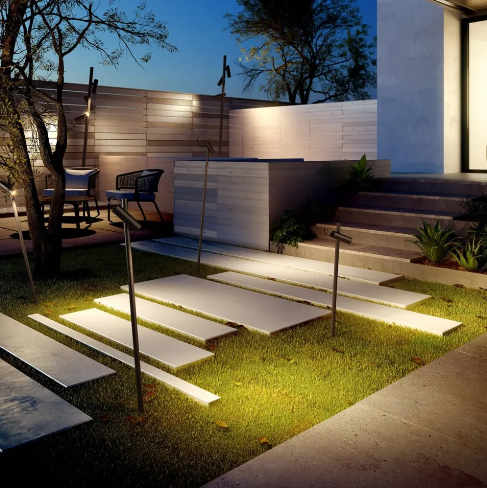 LEDS-C4 Juncus LED-spot med jordspyd, brun, 3.000 K