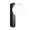 LEDS-C4 LED-væglampe Perlina, USB-port, sort, stål