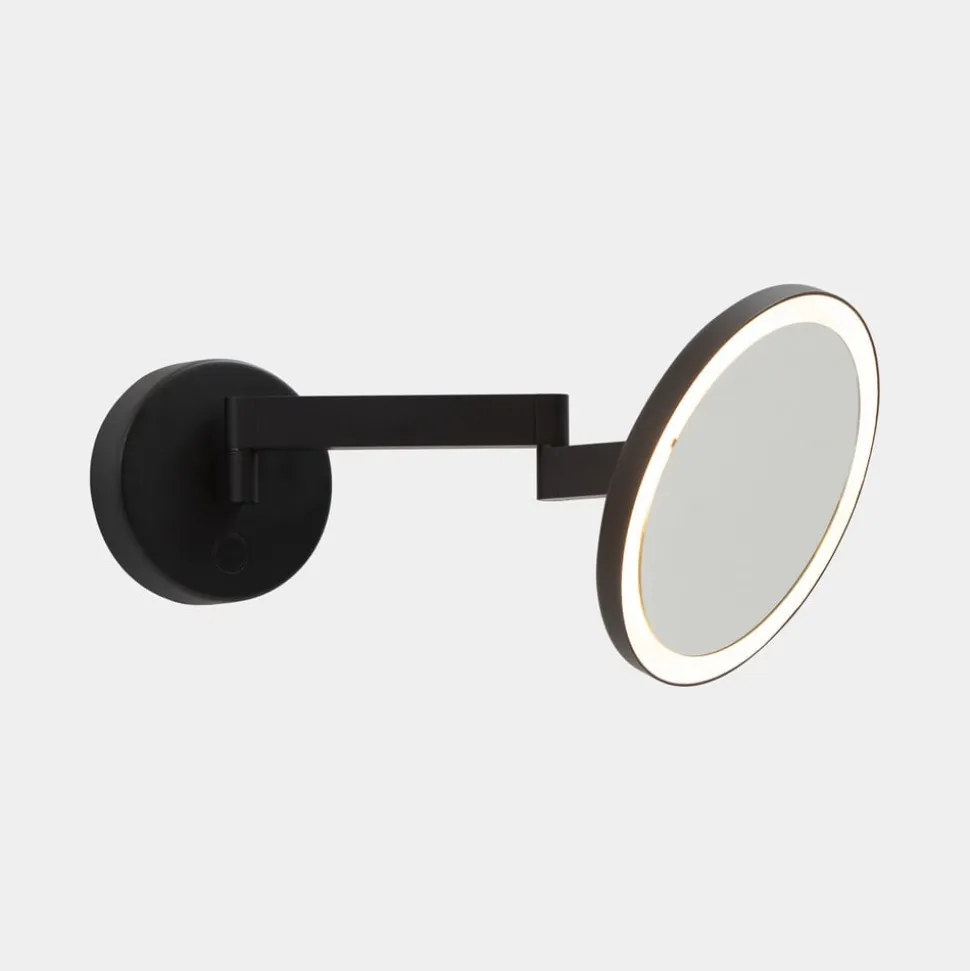 LEDS-C4 Vanity vægspejl med LED, 3.000 K, sort