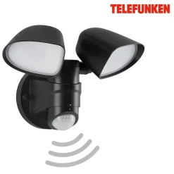LED-sensor udendørs vægspot Bilbao 2 lyskilder sort