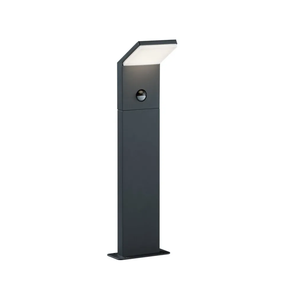 LED-sensor-vejlampe PEARL, højde 50 cm, antracitgrå metal, IP54