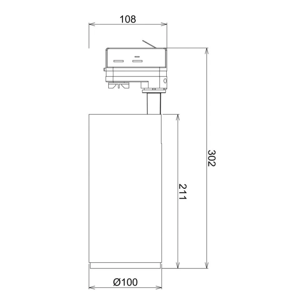 LED-skinnespot Lucea 3-faset 30 W sort