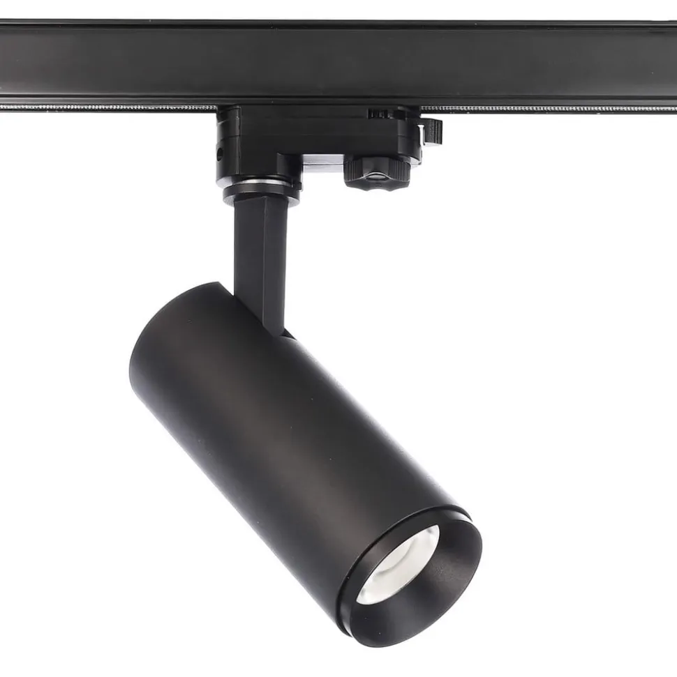 LED-skinnespot Lucea 3-faset 10W sort