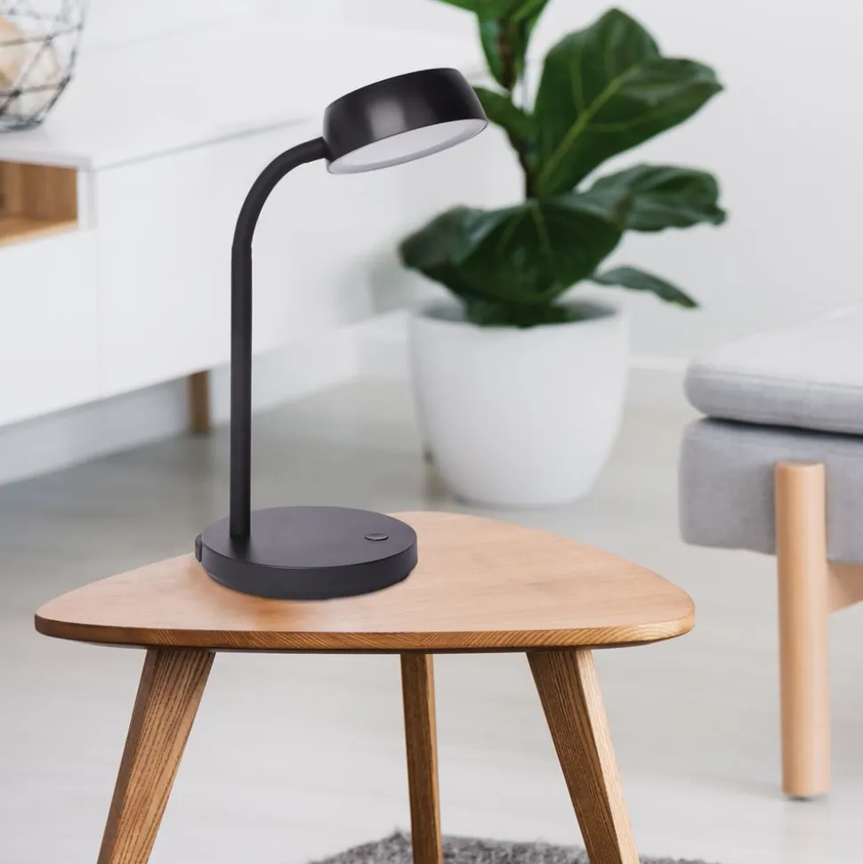 LED-skrivebordslampe MAULabby, sort, højde 30 cm