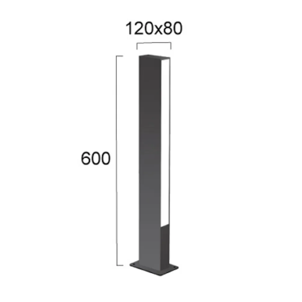 LED-sokkellampe Lir, højde 60 cm, mørkegrå metal, 2 lyskilder