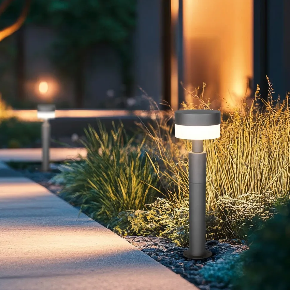 LED-sokkellampe Mackenzie, højde 50 cm, antracit, støbt aluminium