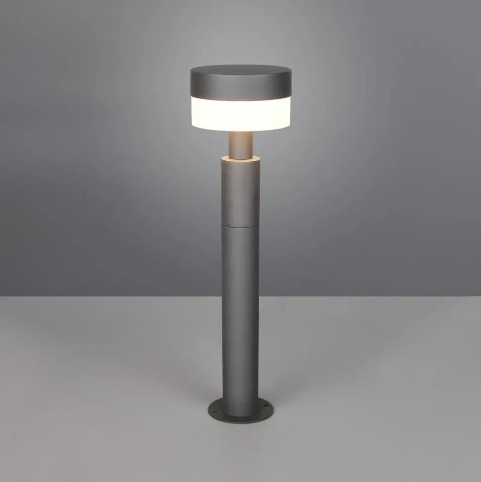 LED-sokkellampe Mackenzie, højde 50 cm, antracit, støbt aluminium