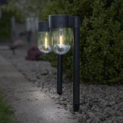LED-sokkellampe solcelle Cupola i sæt af 2