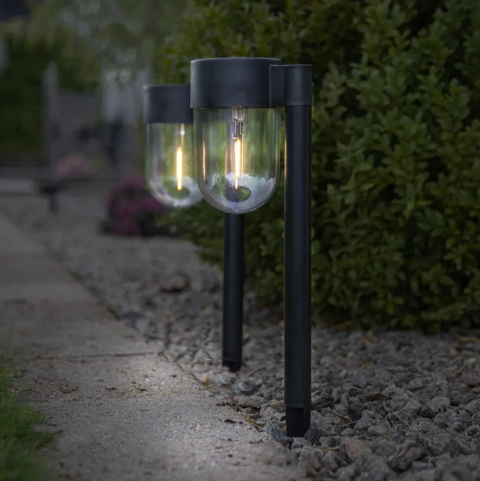 LED-sokkellampe solcelle Cupola i sæt af 2