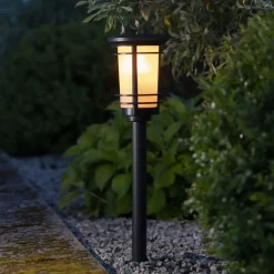 LED-sokkellampe solcelle Flame med flammeeffekt