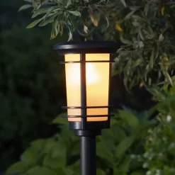 LED-sokkellampe solcelle Flame med flammeeffekt