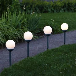 LED-sokkellampe solcelle Globus i sæt af 4