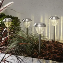 LED-sokkellampe solcelle Palma i sæt af 4