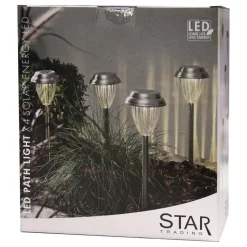 LED-sokkellampe solcelle Palma i sæt af 4
