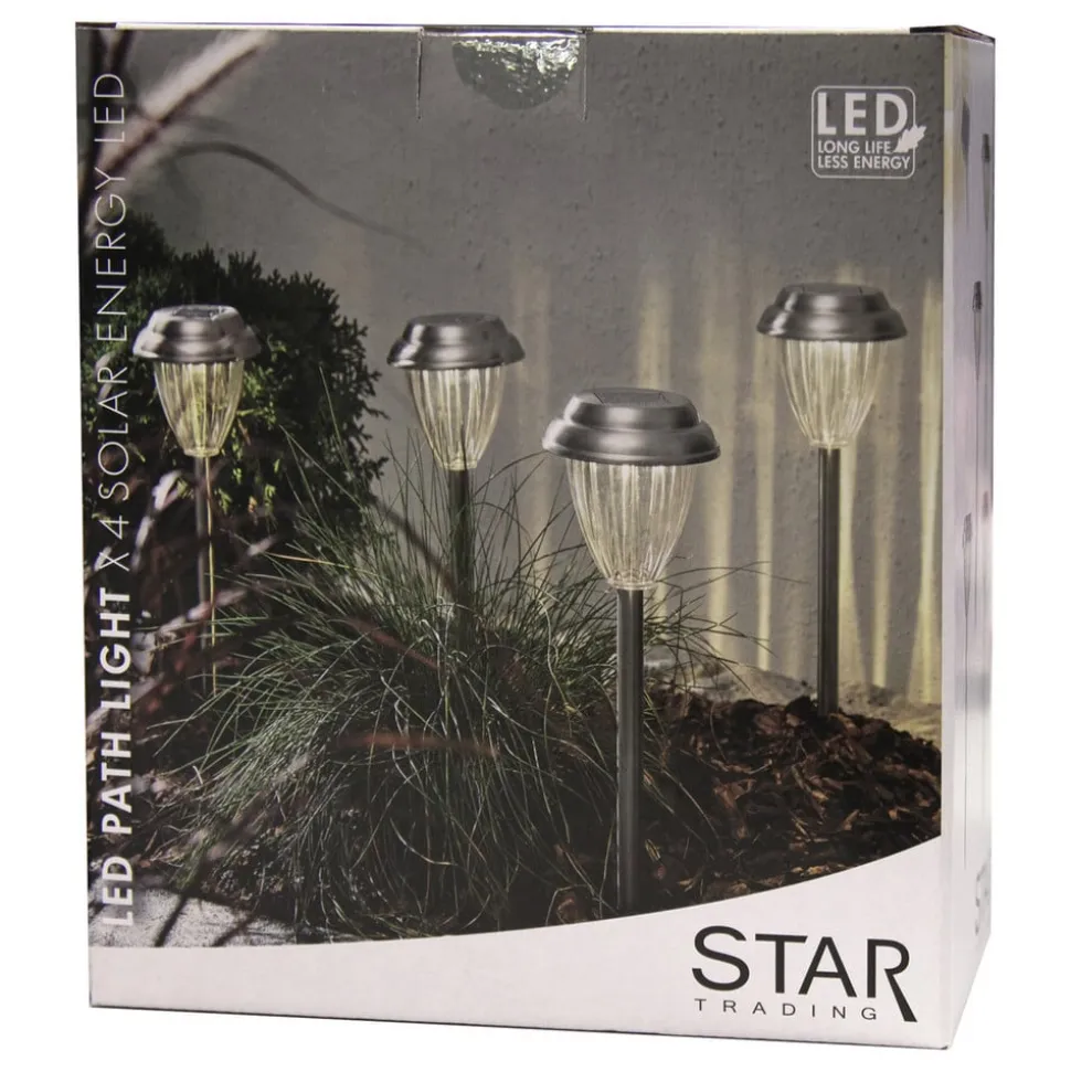 LED-sokkellampe solcelle Palma i sæt af 4