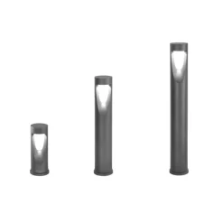 LED-sokkellampe Teo, 30 cm høj, sort, metal, IP65