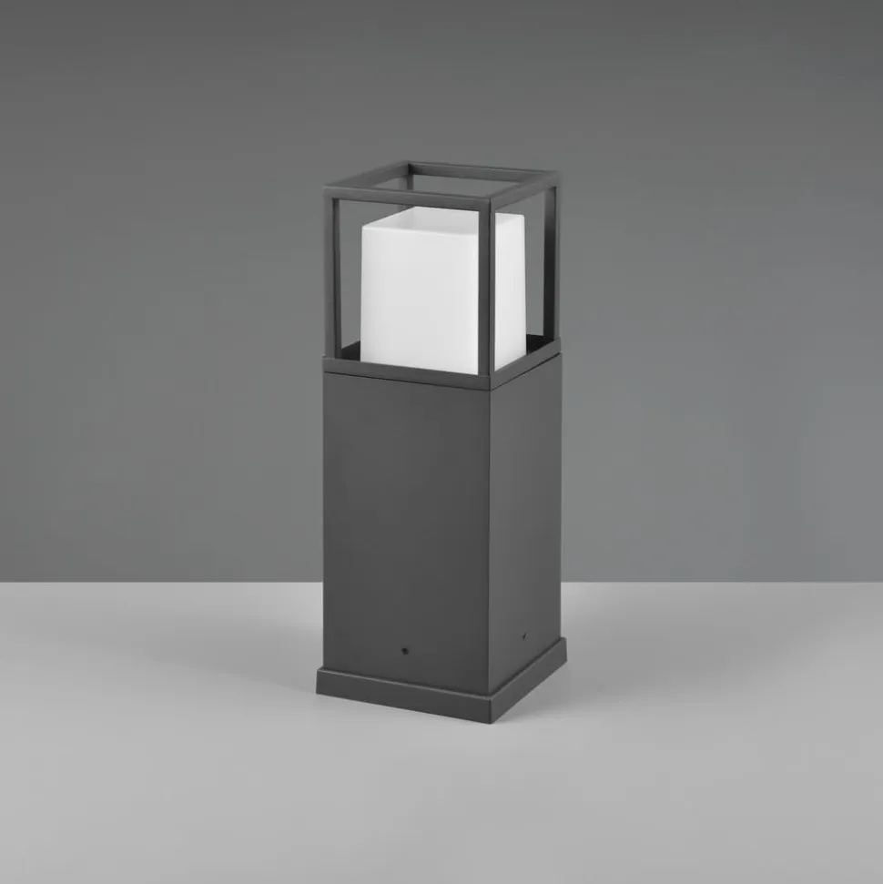 LED-sokkellampe Witham, 40 cm høj, antracit, CCT, IP54