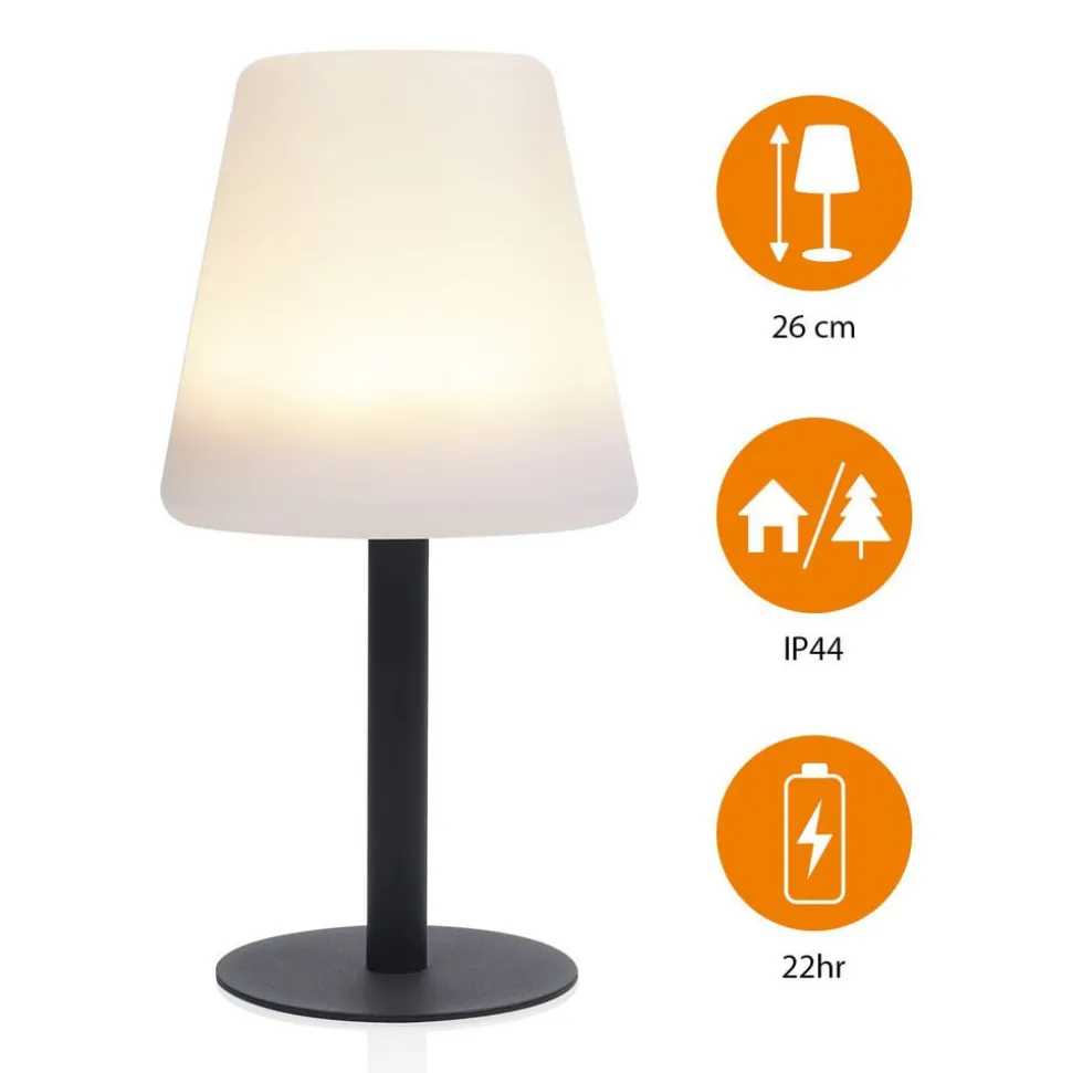 LED-solcellebordlampe OSL-50012 med genopladeligt batteri og USB-kabel