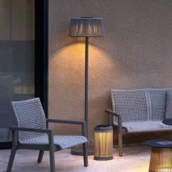 LED-solcellegulvlampe Rop&Strip, højdejusterbar, 500 lm