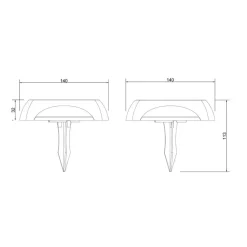 LED-solcellelampe 36505, jordspyd, væglampe, sort, aluminium