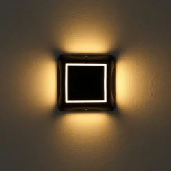 LED-solcellelampe 36505, jordspyd, væglampe, sort, aluminium