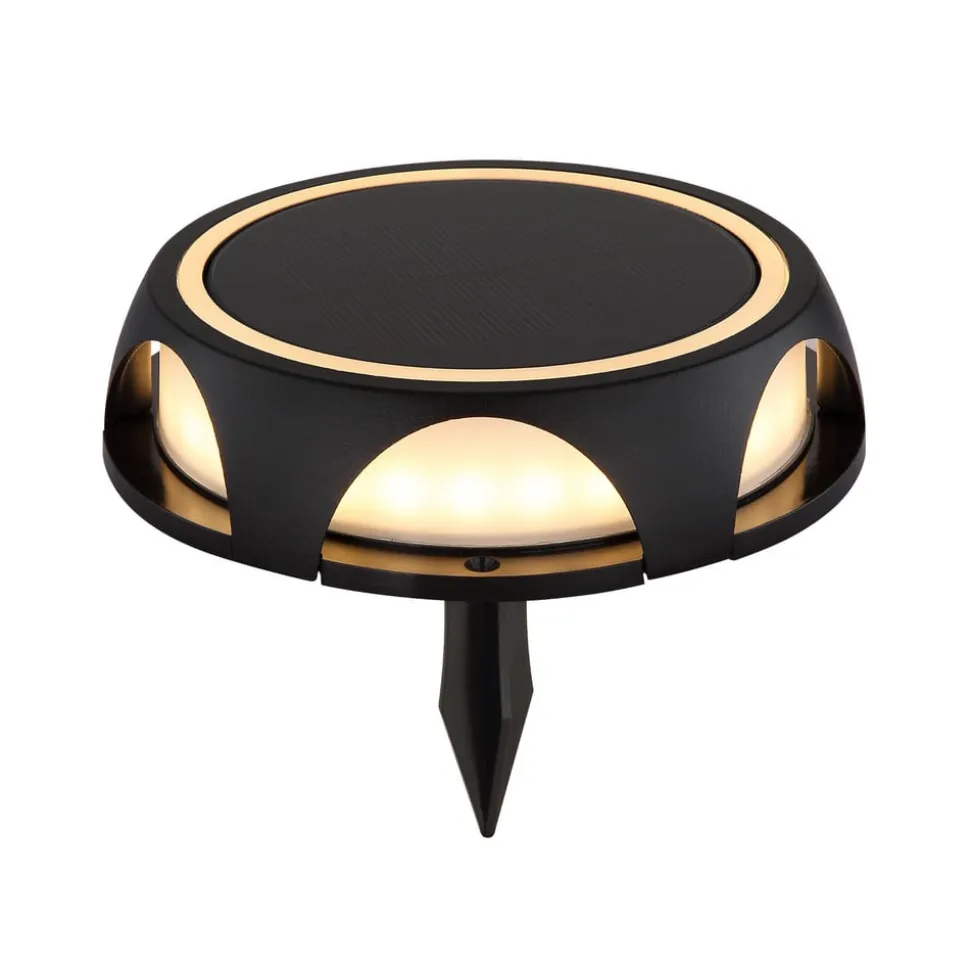 LED-solcellelampe 36506, jordspyd, væglampe, sort, aluminium