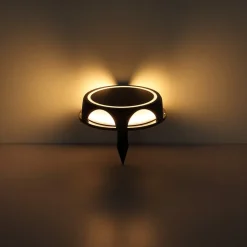 LED-solcellelampe 36506, jordspyd, væglampe, sort, aluminium