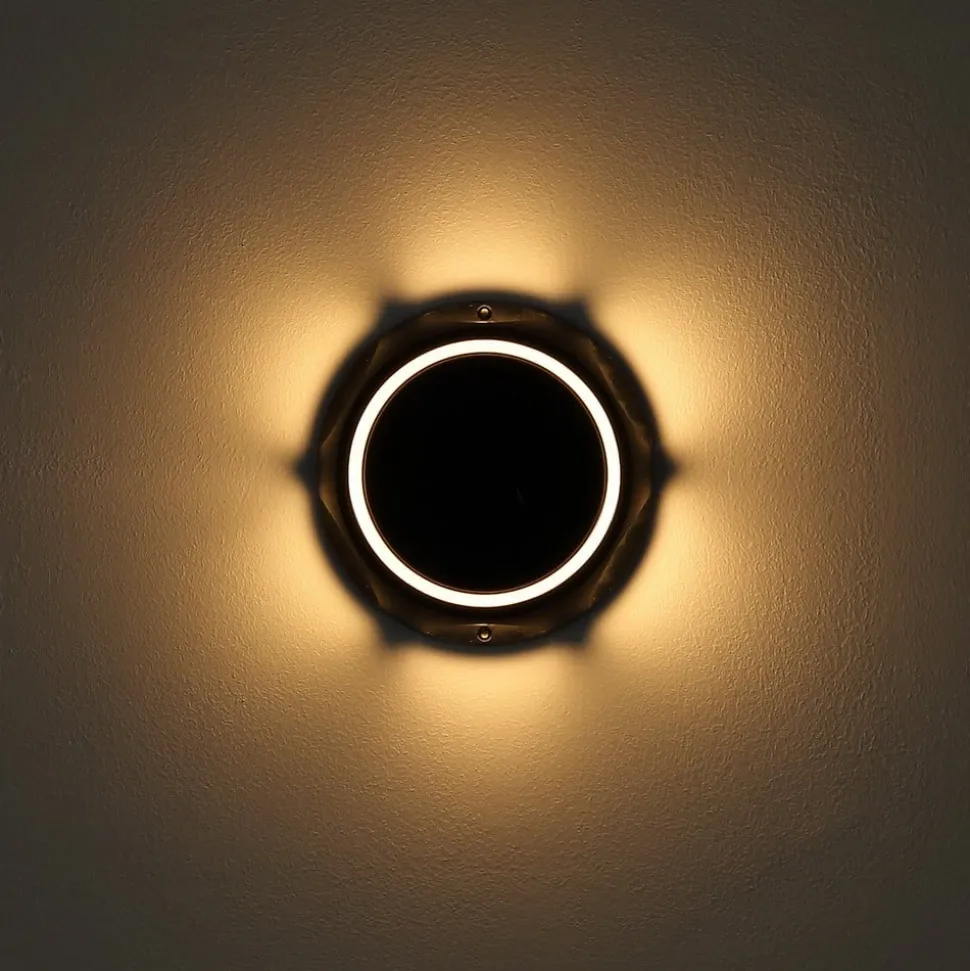 LED-solcellelampe 36506, jordspyd, væglampe, sort, aluminium