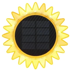 LED-solcellelampe 33598 Solsikke Ø 13 cm, gul, plast