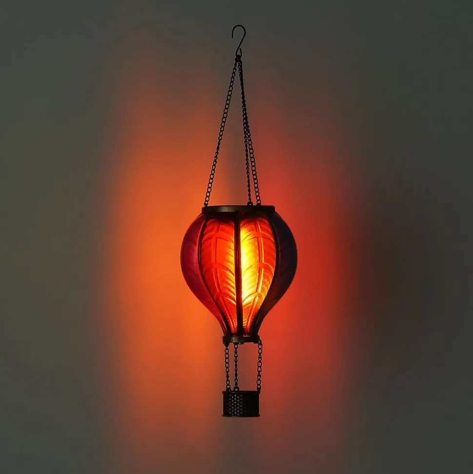 LED-solcellelampe 36136B Varmluftsballon, farverig, plast