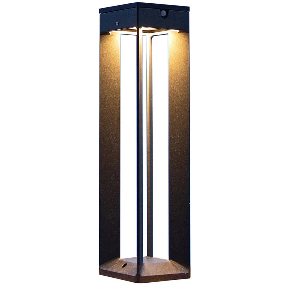 LED-solcellelampe Borne med sensor, 45 cm, grå