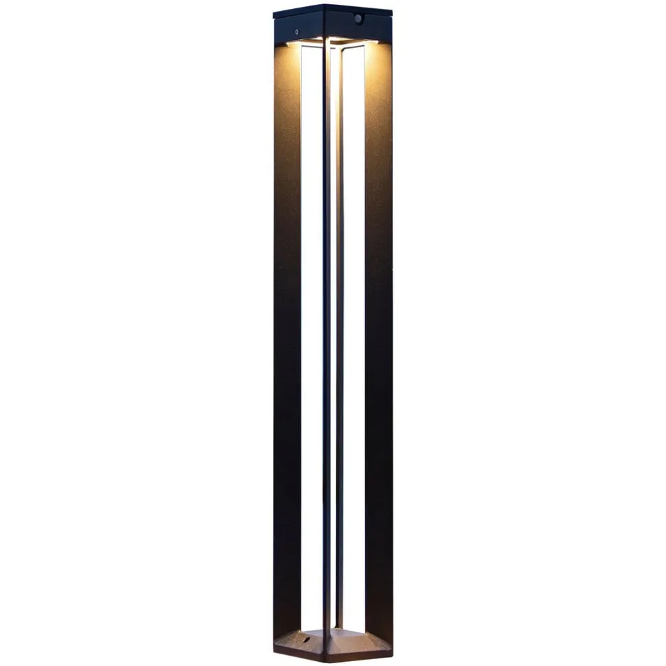 LED-solcellelampe Borne med sensor, 90 cm, grå