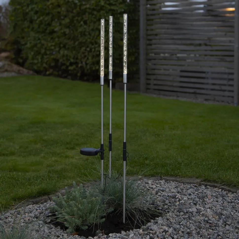 LED-solcellelampe Bubbly i sæt af 3, varm hvid