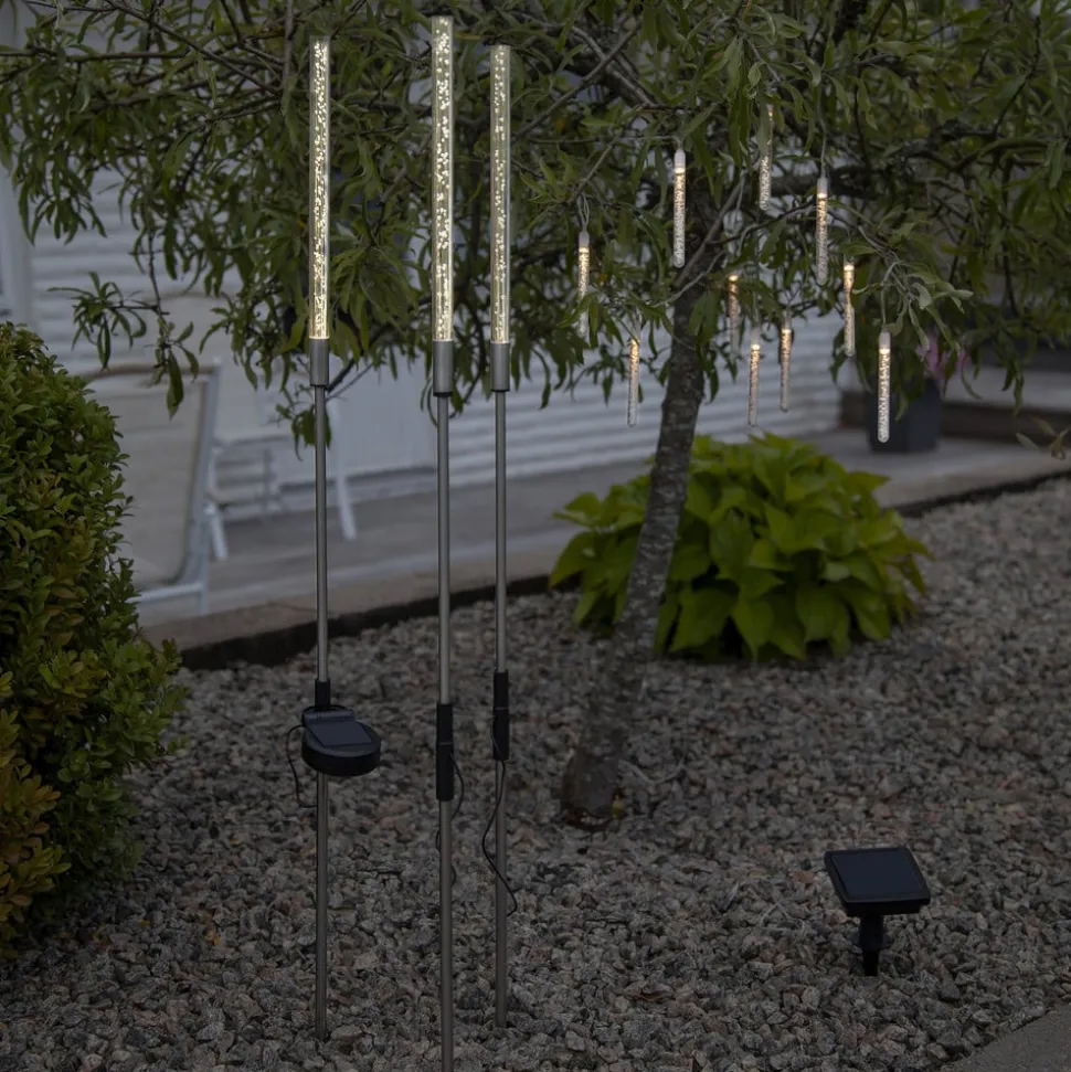 LED-solcellelampe Bubbly i sæt af 3, varm hvid