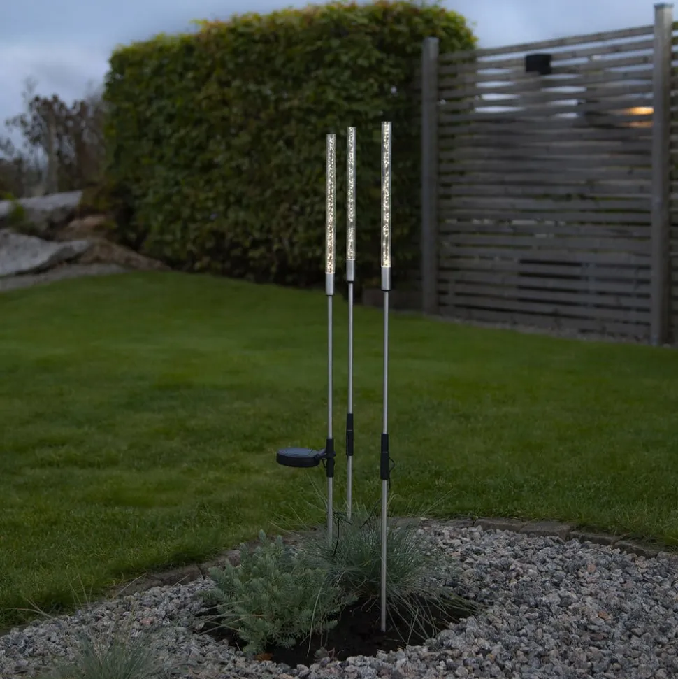 LED-solcellelampe Bubbly i sæt af 3, varm hvid