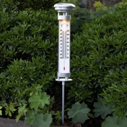 LED-solcellelampe Celsius, udendørstermometer